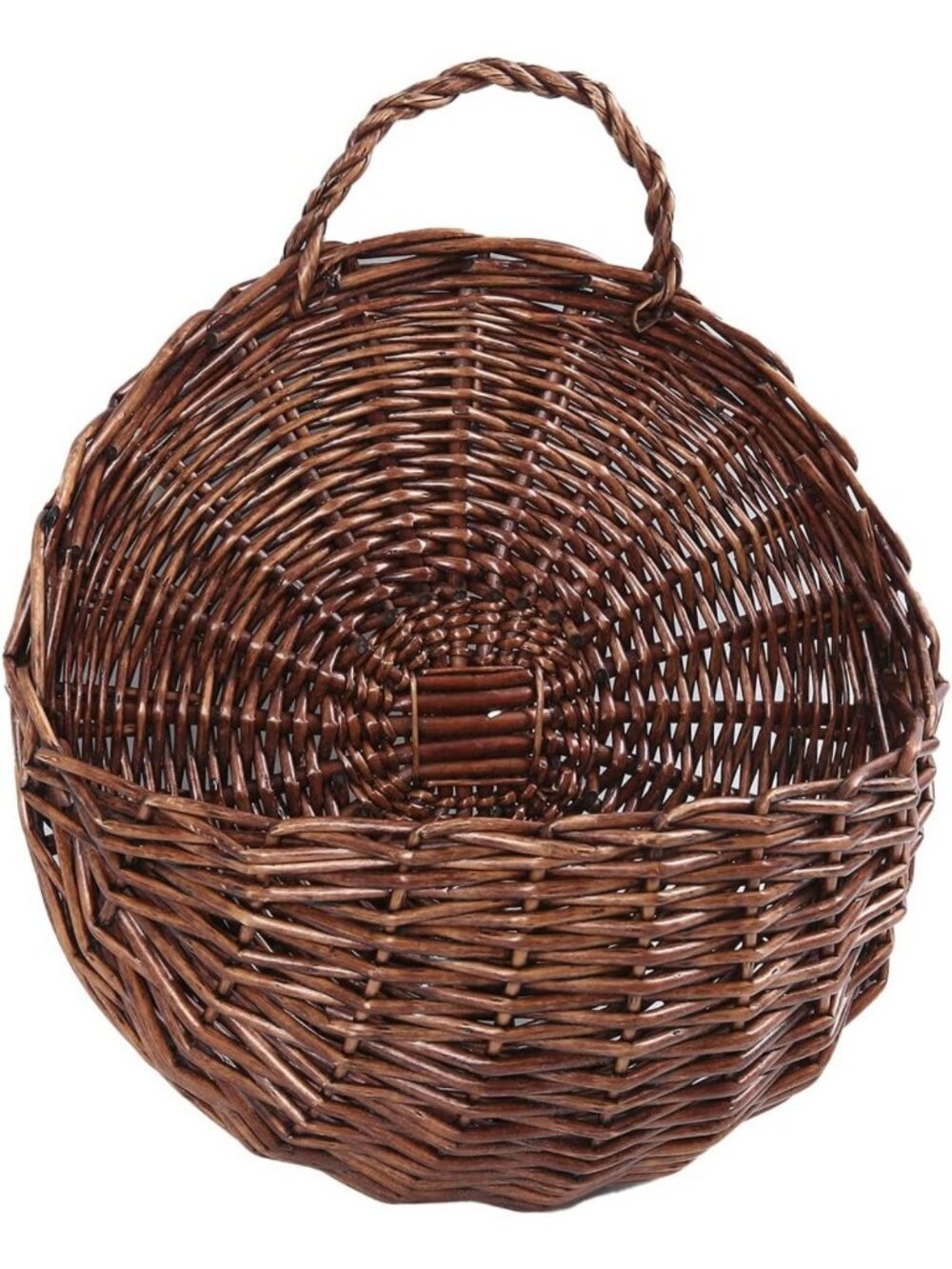 Handmade Woven Wicker Hanging Storage Basket - Rustic Wall Decor for Home